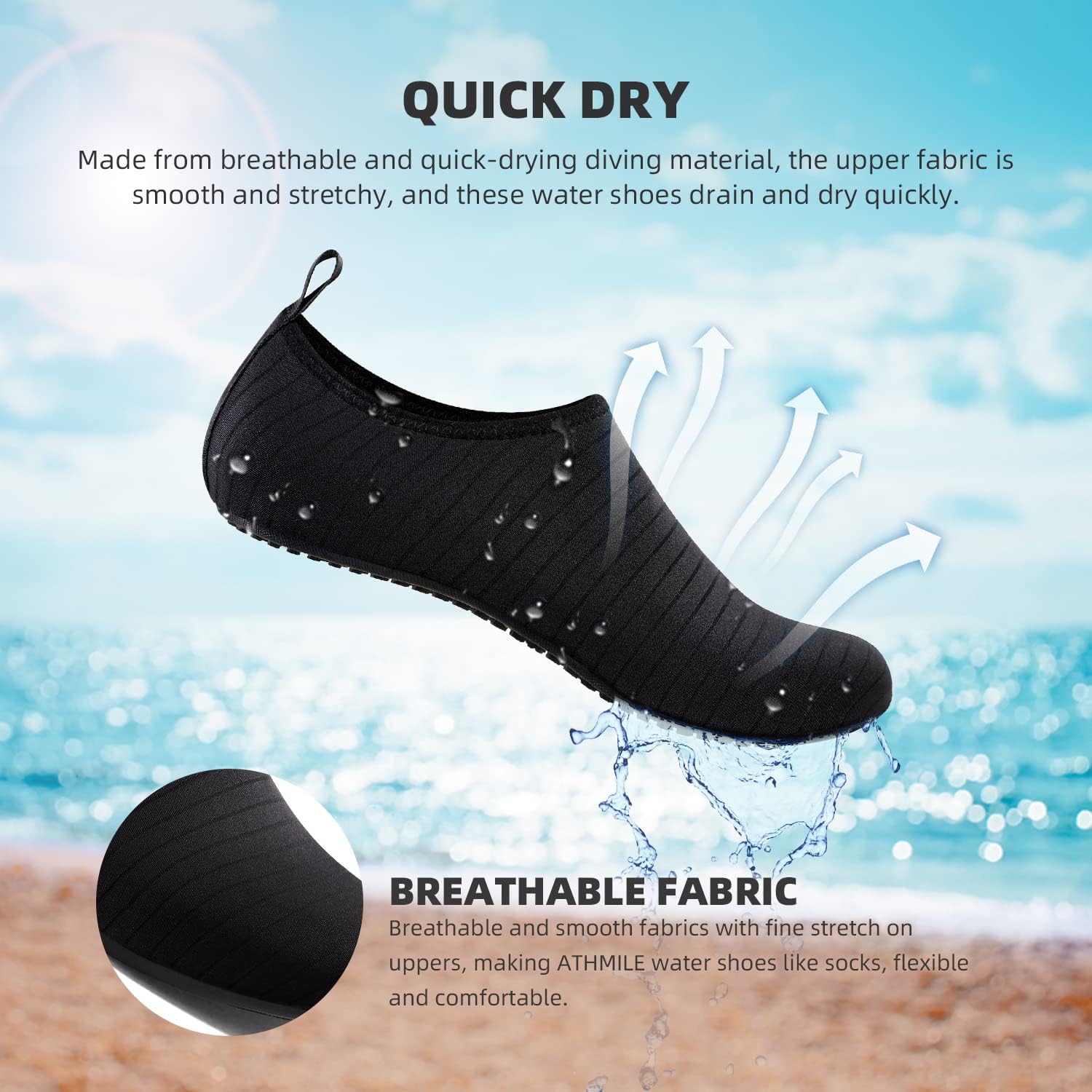 Water Shoes for Women and Men Quick-Dry Aqua Socks Swim Beach Barefoot | Yoga Wear Sport Accessories Pool Camping Must Haves River Hiking Youth Adult